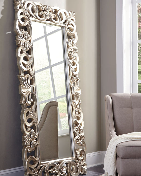 Lucia - Antique Silver Finish - Floor Mirror