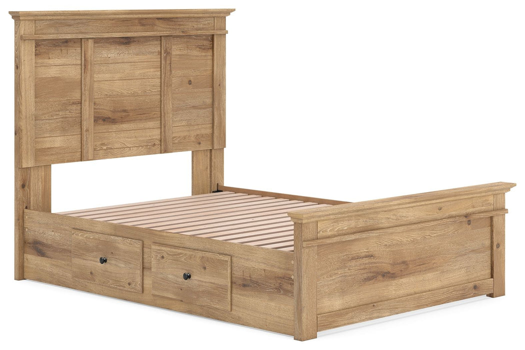 Makidern - Panel Storage Bed With 2 Under Bed Storage Units
