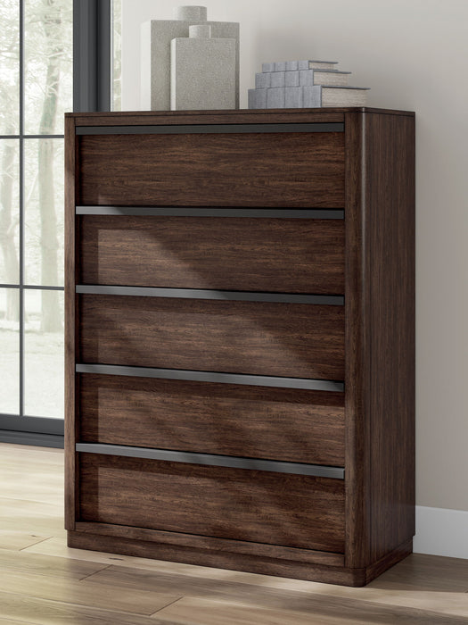 Dilenno - Five Drawer Chest - Dark Brown