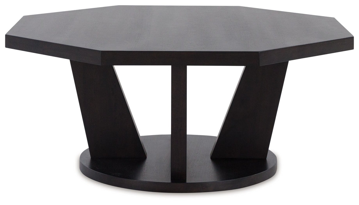 Chasinfield - Dark Brown - Octagon Coffee Table