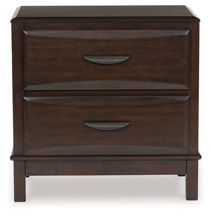 Vanmore - Dark Brown - Two Drawer Night Stand