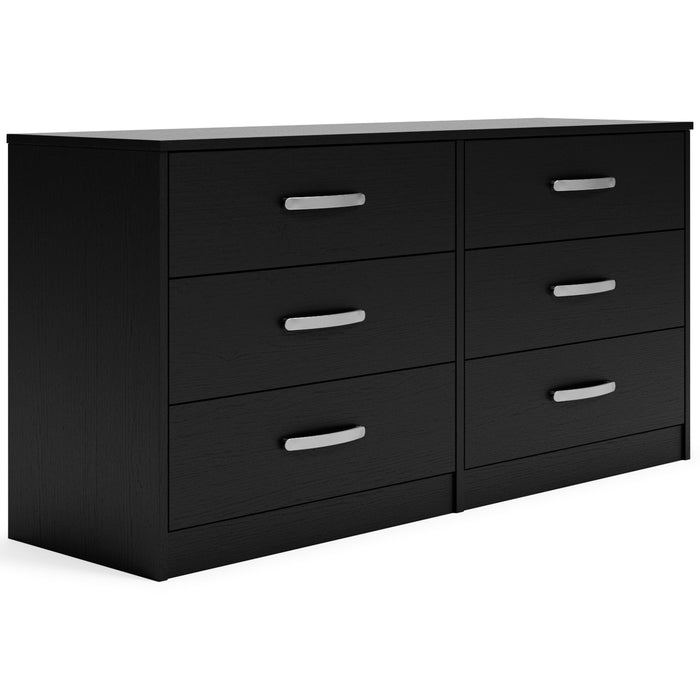 Finch - Black - Six Drawer Dresser - 29'' Height