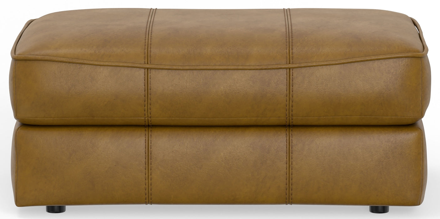 Corvara - Top Grain Italian Leather Match Ottoman - Caramel