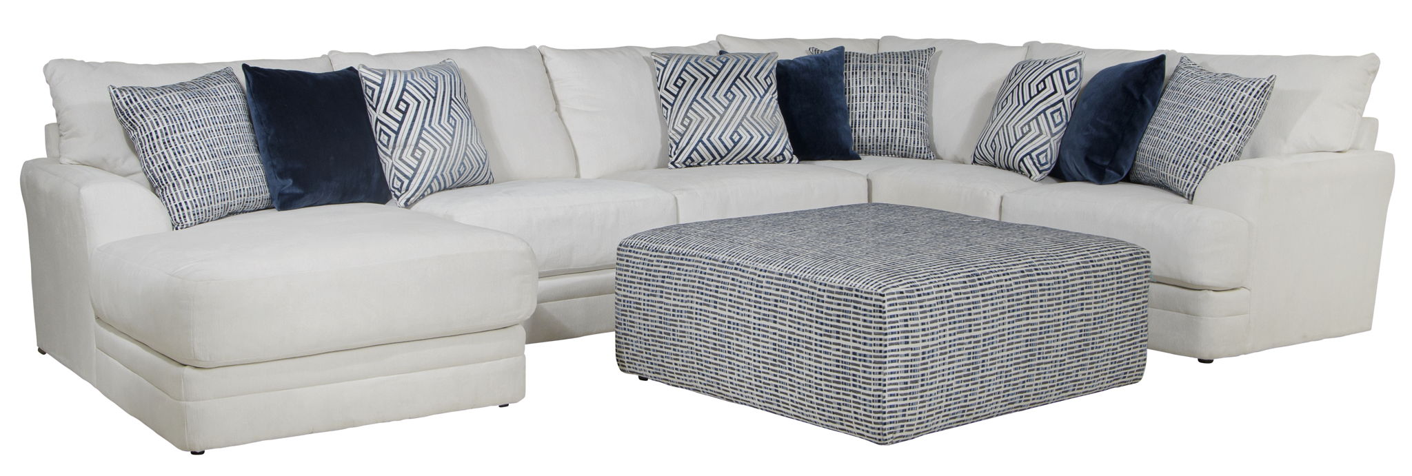 Polaris - Sectional With Comfort Coil Seating, 9 Included Accent Pillows And Included Cocktail Ottoman