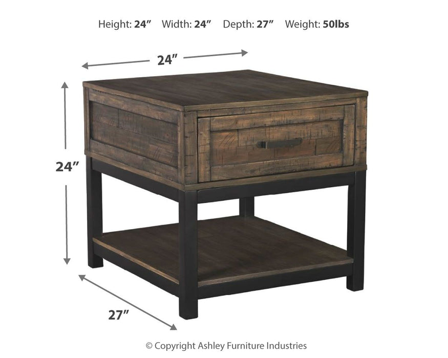 Johurst - Grayish Brown - Rectangular End Table