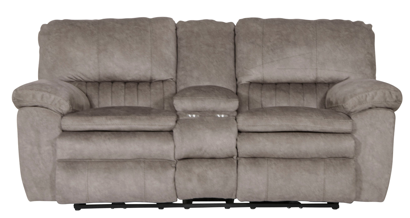 Reyes - Power Lay Flat Reclining Console Loveseat With Storage & Cupholders