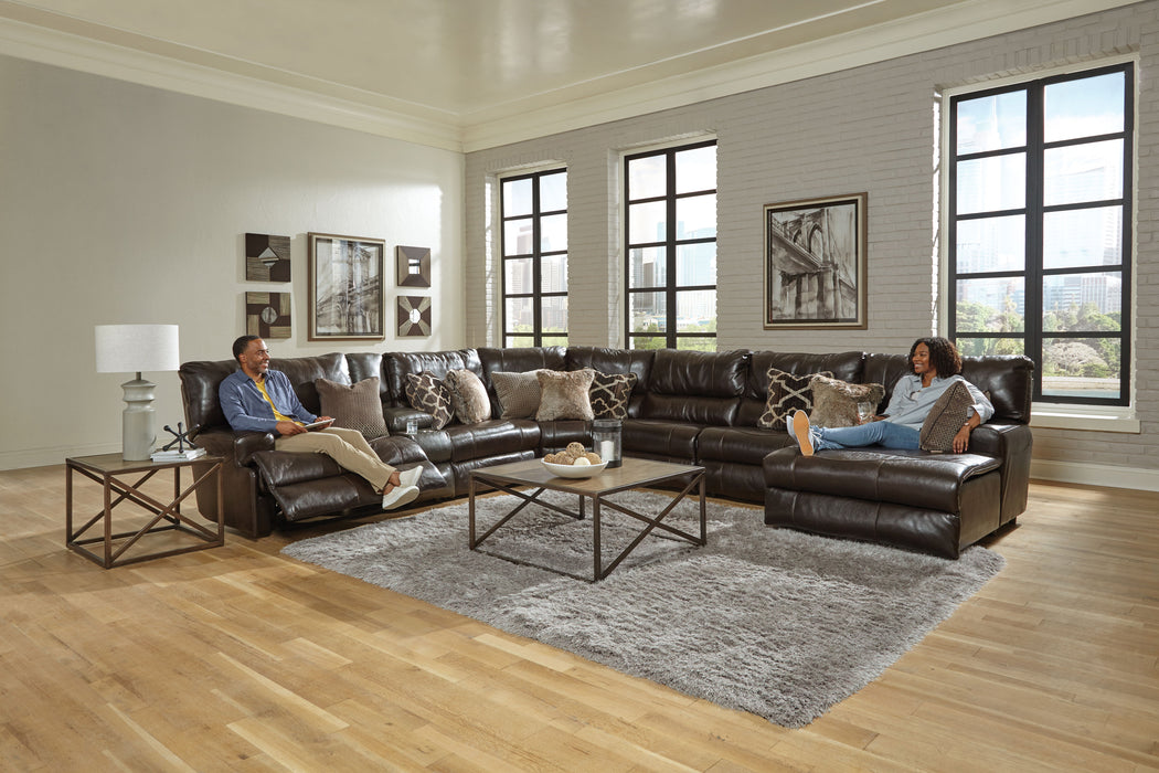 Como - Italian Leather Match Reclining Sectional