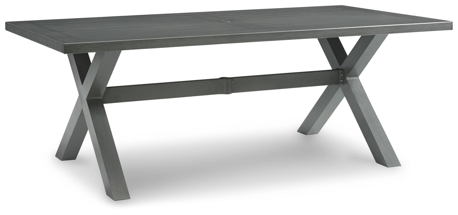 Elite Park - Gray - Rect Dining Table W/Umb Opt