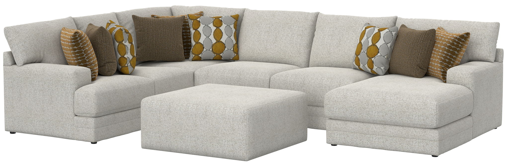 Tori - Sectional With Comfort Coil Seating, Cocktail Ottoman And Accent Pillows Included