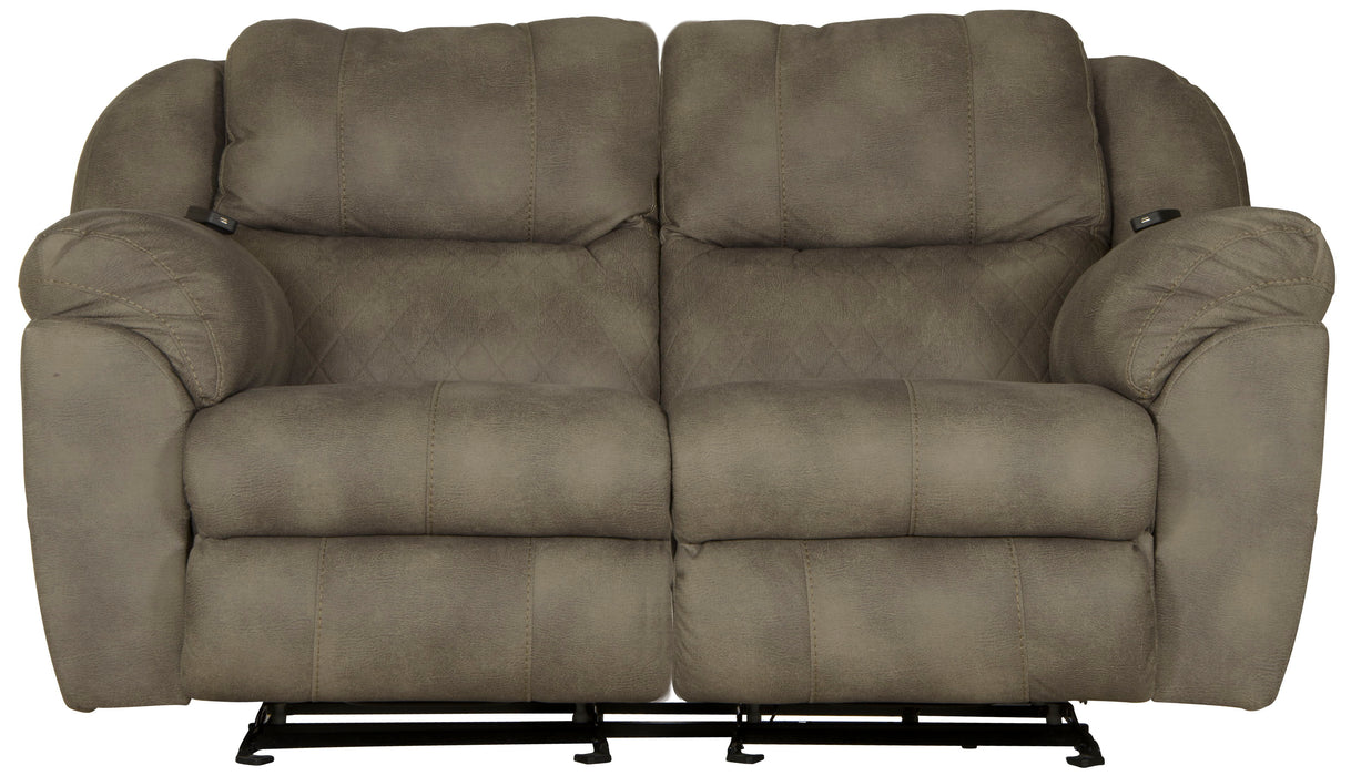 Flynn - Power Lay Flat Rocking Loveseat With Power Adjustable Headrest & Lumbar And Dual Heat & Massage - Fig