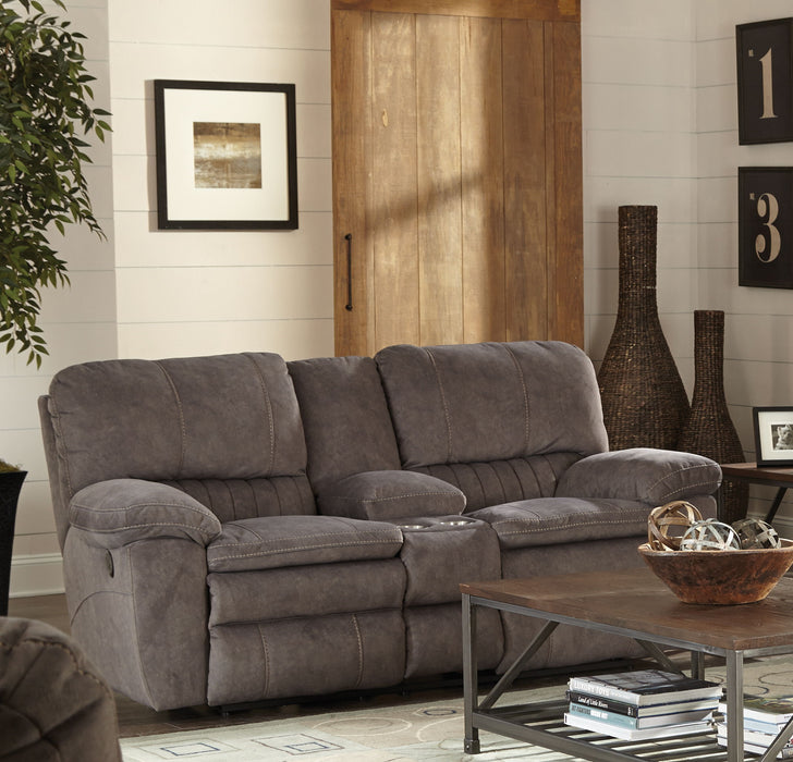 Reyes - Lay Flat Reclining Console Loveseat With Storage & Cupholders