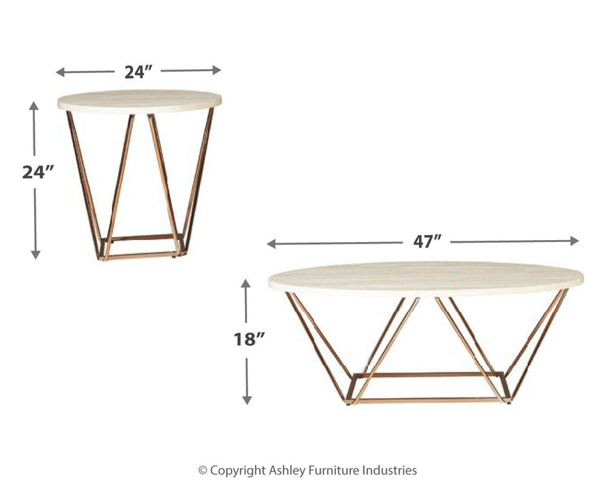 Tarica - White / Metallic - Occasional Table Set (Set of 3)