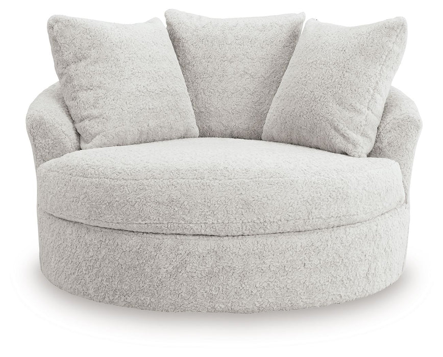 Cuddle Plush - 3 Pc. - 3-Piece Sectional, Chair And Ottoman - Arctic