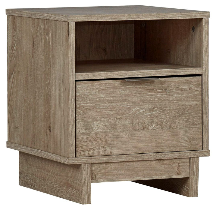 Oliah - Beige - One Drawer Night Stand - 20'' Width