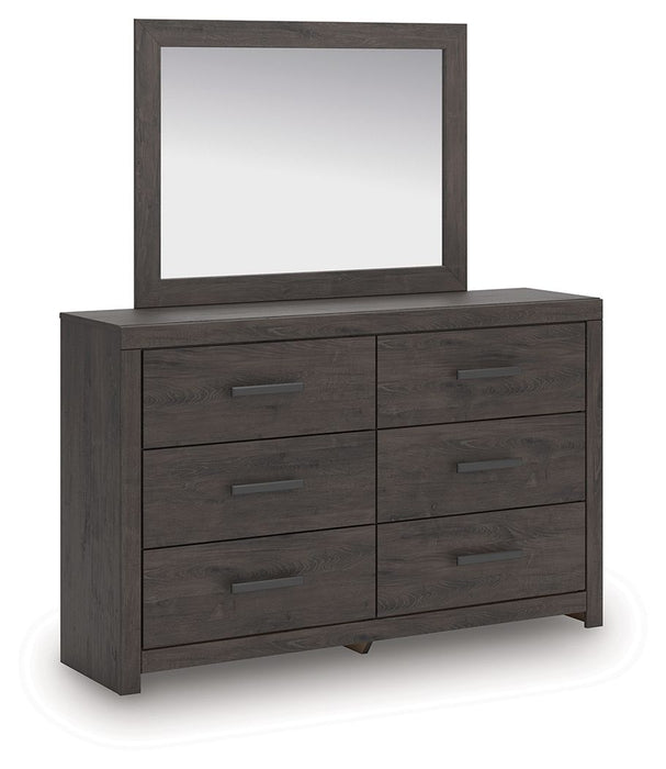 Prendonea - Dresser and Mirror - Charcoal