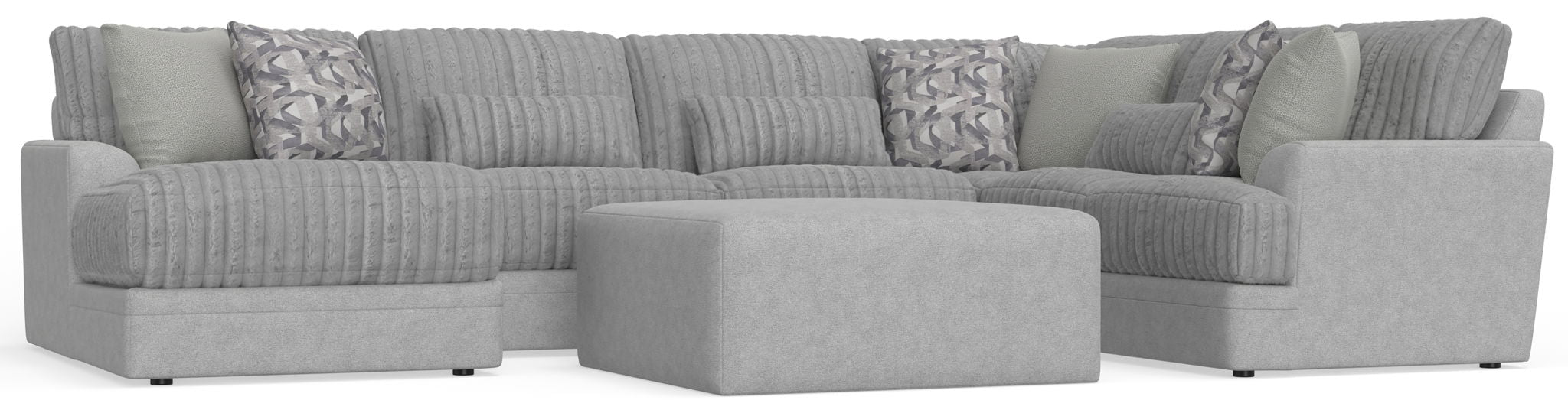 Titan - Sectional With Comfort Coil Seating, Cocktail Ottoman And Accent Pillows Included